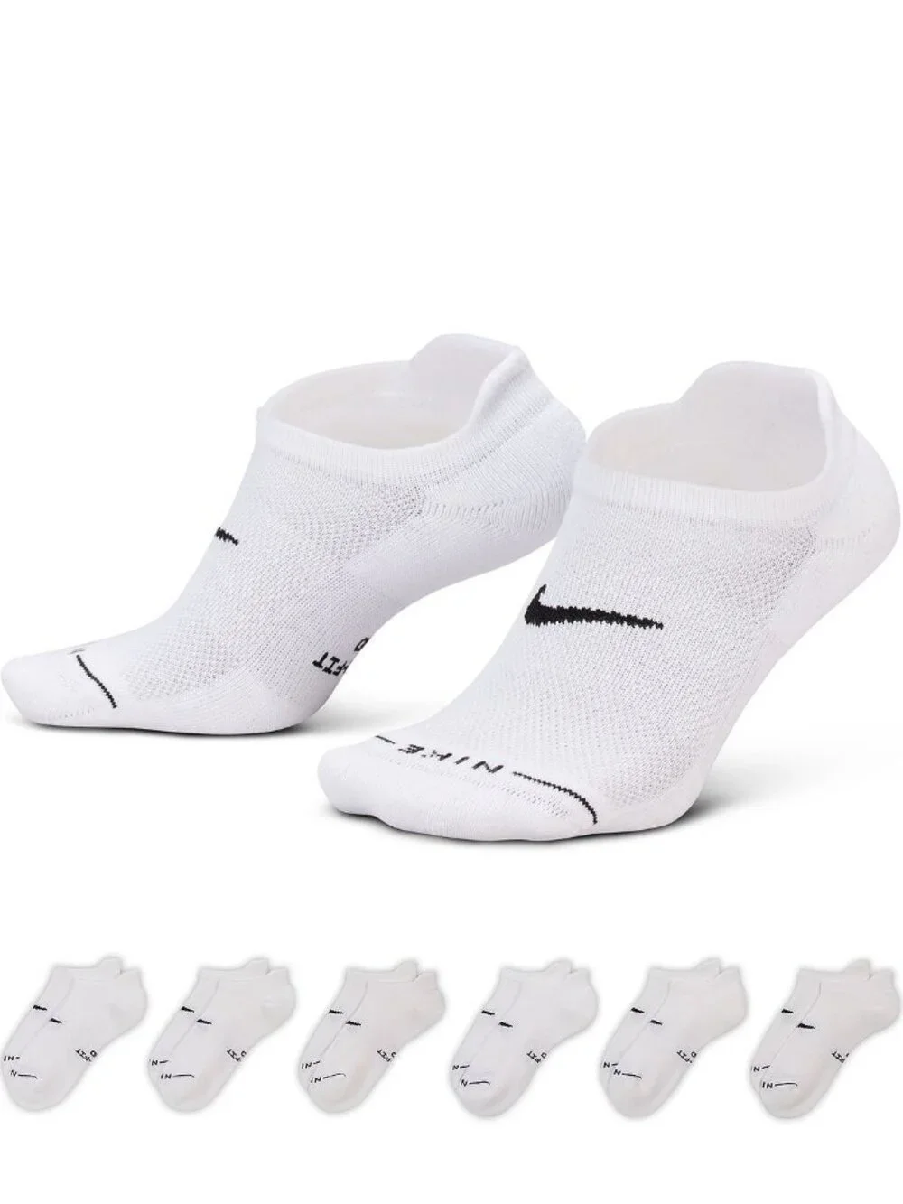 6 Pair Women's Nike No Show Socks Size M Everyday Cotton Cushioned 6 Pack`